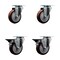 Service Caster 4'' Maroon Poly Wheel Swivel Top Plate Caster Set with 2 Posi Brakes, 4PK SCC-20S414-PPUB-MRN-2-PLB-2 - alternate 1